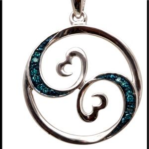 Enhanced Blue diamond circle Pendant 🦋💙🦋
